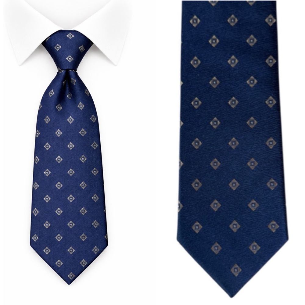 Stafford Mens Silk Neck Tie Quiet Luxury Old Money Career Professional Blue